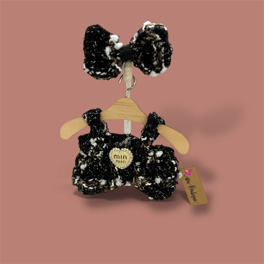 Knitted Outfit with Bow - 2 Pc